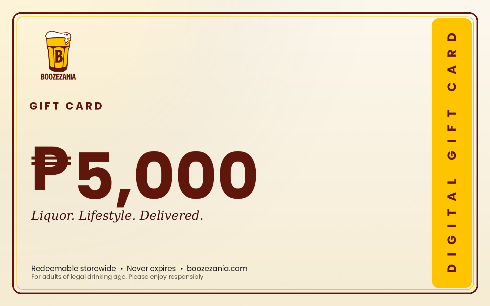 BoozeZania Gift Card — ₱5,000 denomination