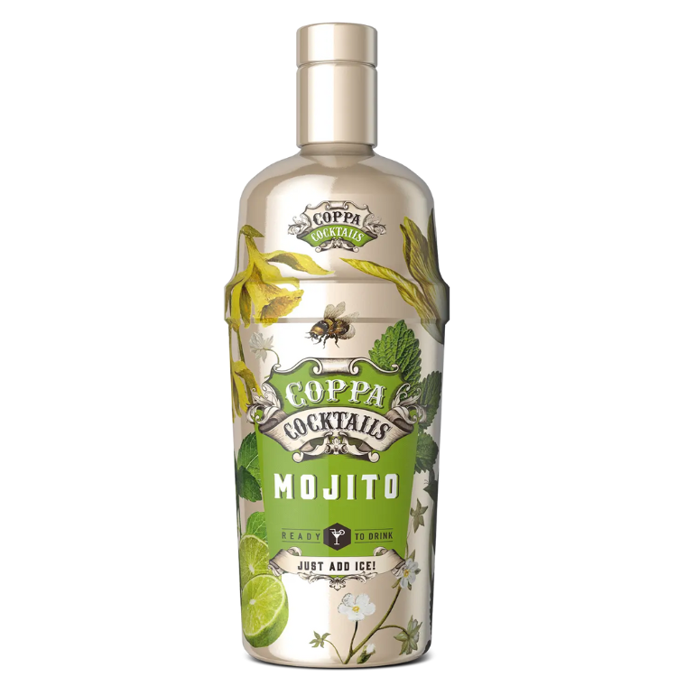 Coppa Cocktails Mojito bottle on a white background