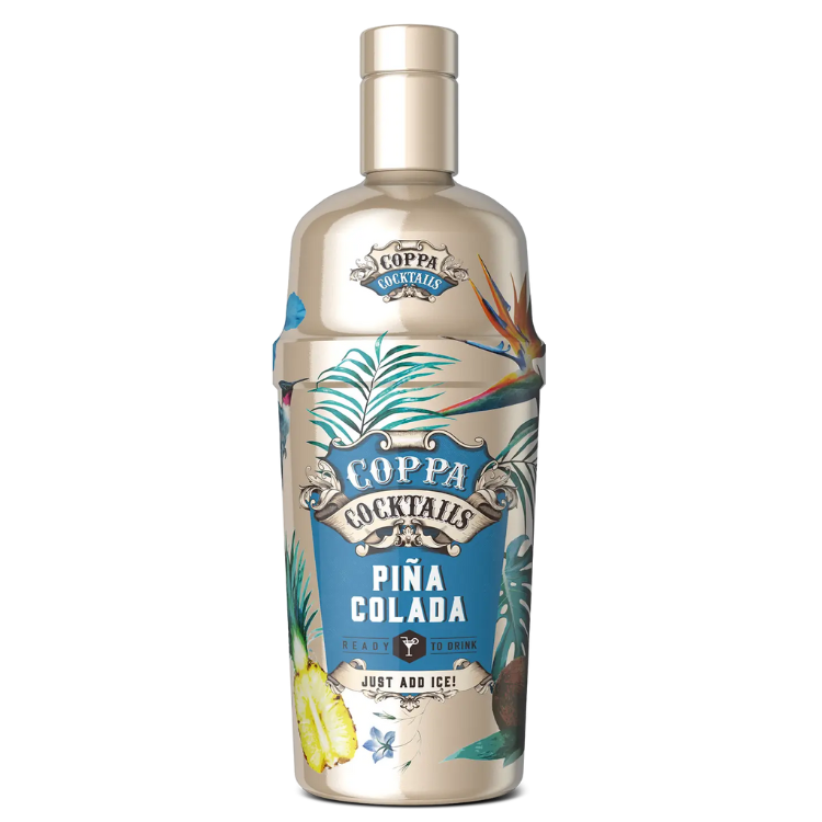 Coppa Cocktails Pina Colada bottle on a white background