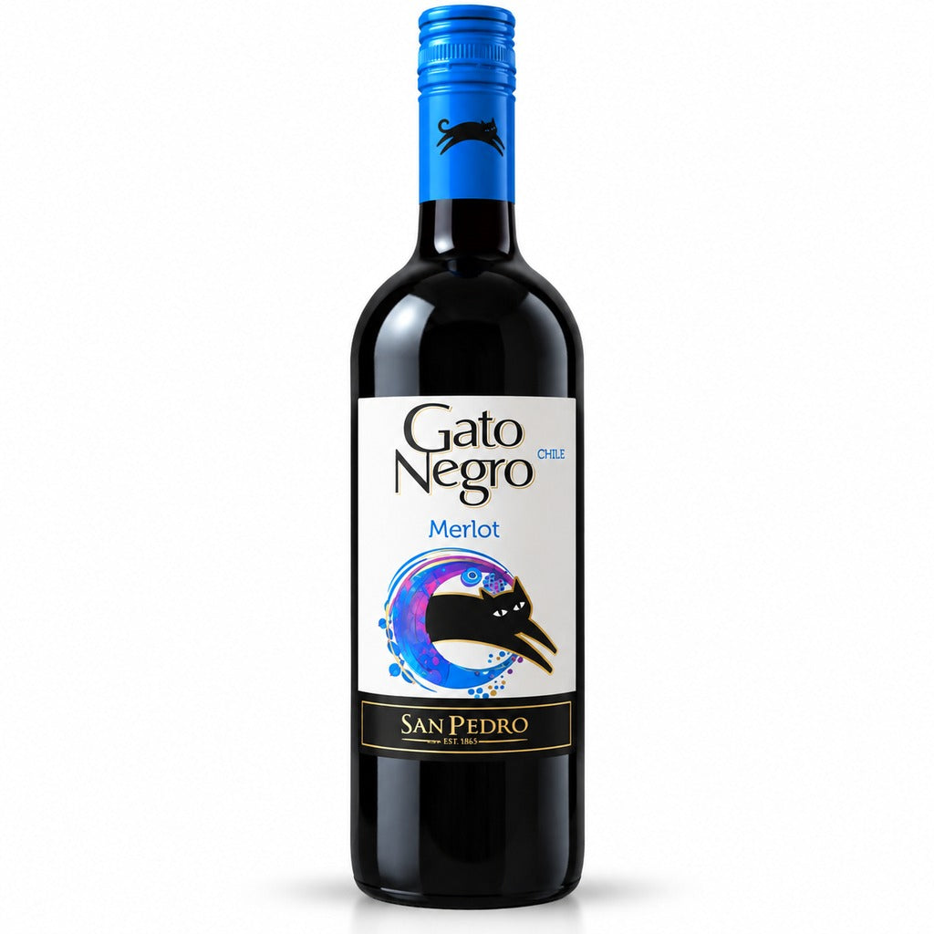 Gato Negro Merlot Chilean Red Wine 750ml bottle, front view