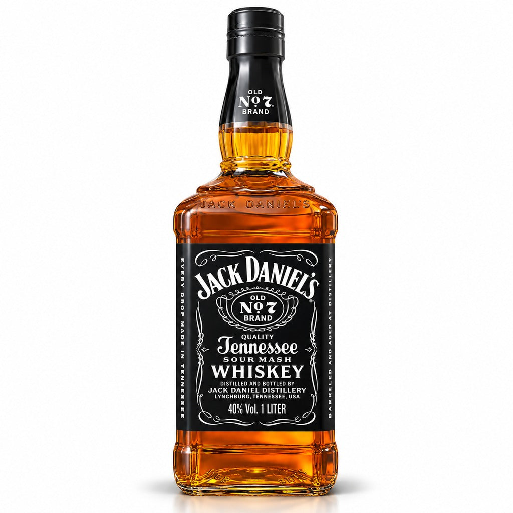 Jack Daniel's Old No. 7 Tennessee Whiskey bottle, 1 Liter.