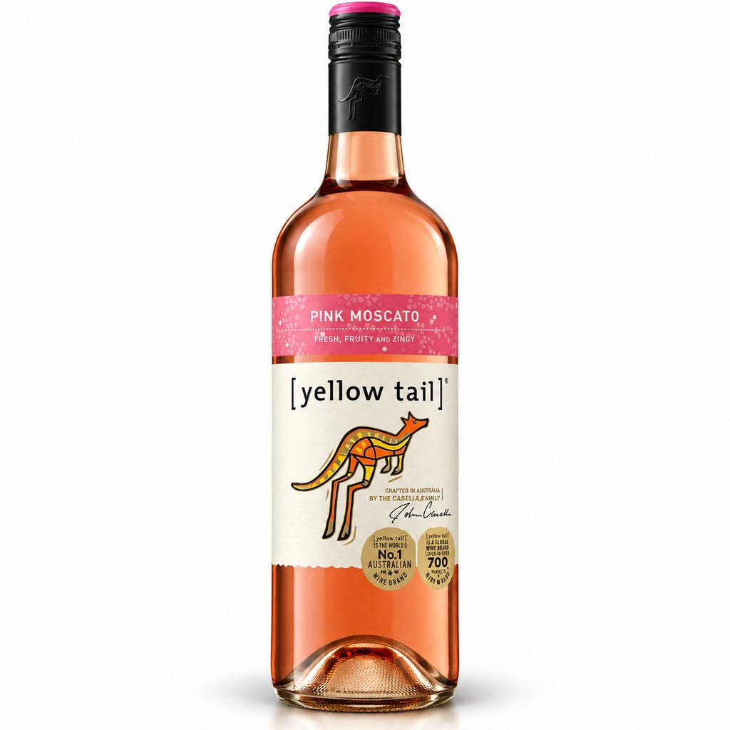 Yellow Tail Pink Moscato bottle, 750ml.