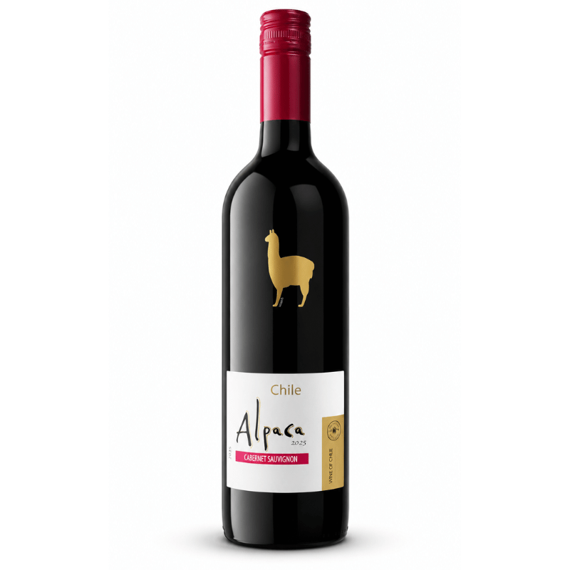 Alpaca Cabernet Sauvignon 2025 Chile Red Wine 750ml bottle on white background
