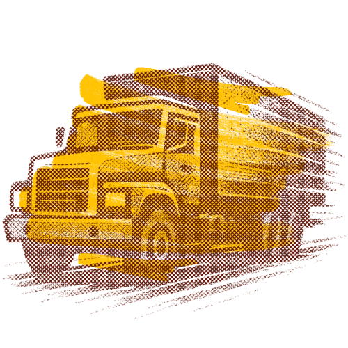 Yellow truck illustration on a transparent background