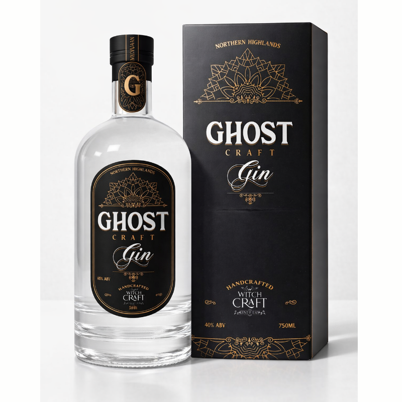Ghost Craft Gin bottle and packaging on a white background