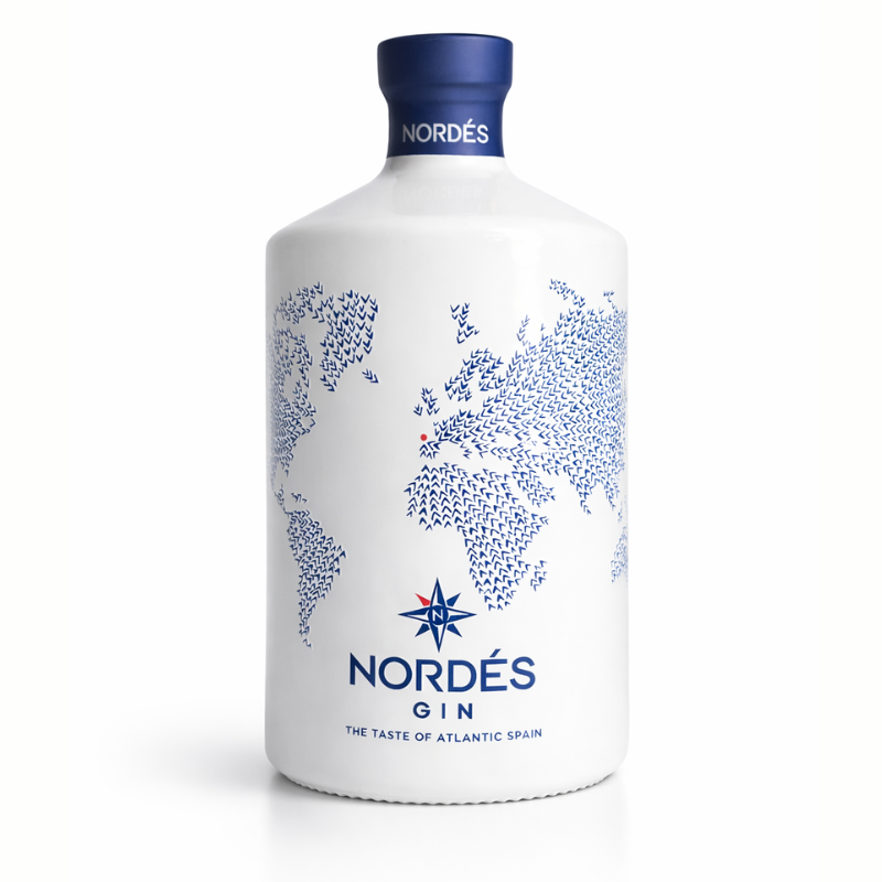 Nordés Atlantic Galician Gin 700ml bottle – premium Spanish botanical gin on white background