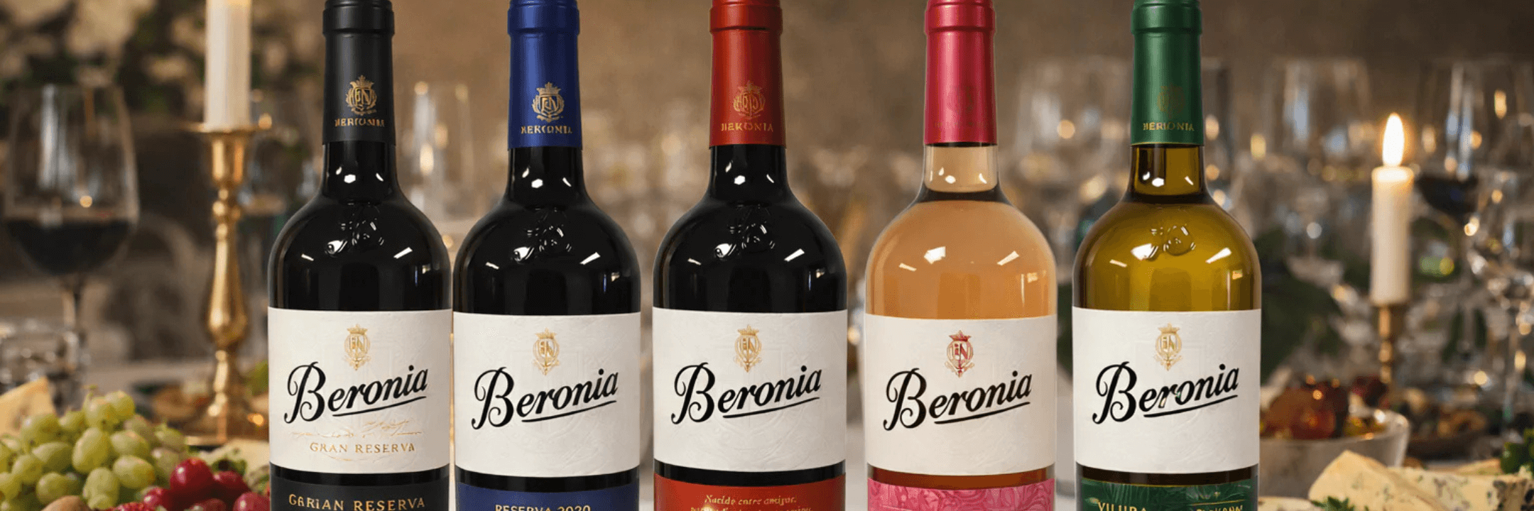 Beronia wine bottles with lifestyle background