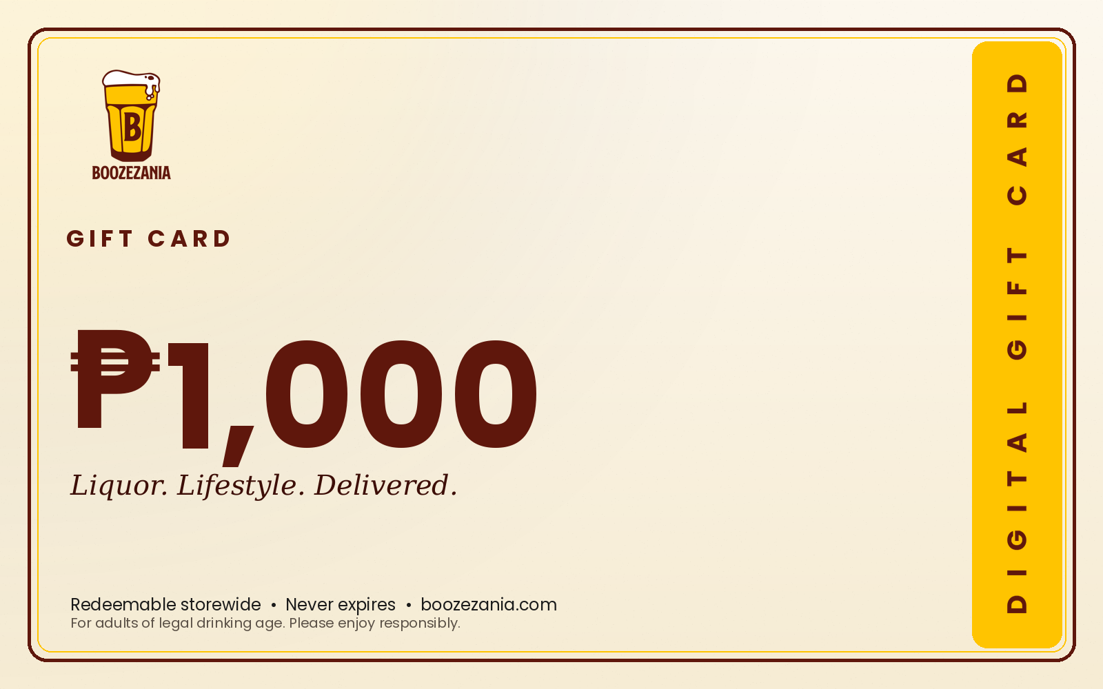 BoozeZania Gift Card — ₱1,000 denomination