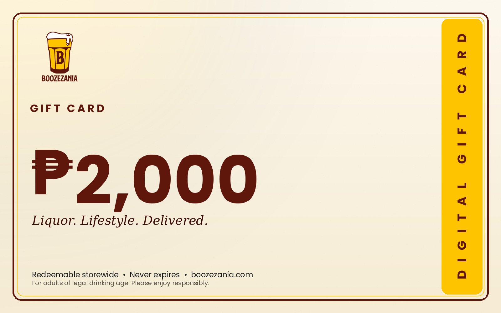 BoozeZania Gift Card — ₱2,000 denomination