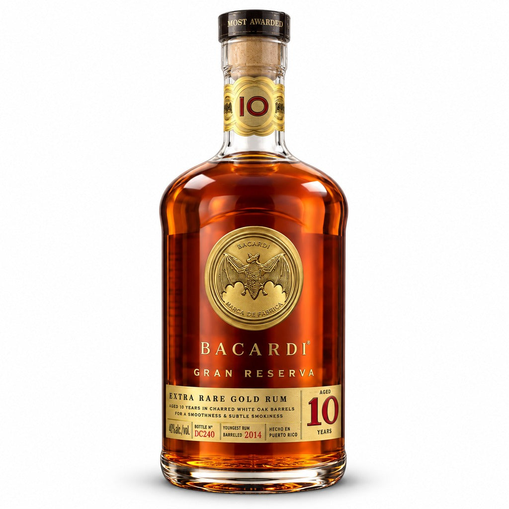 Bacardí Gran Reserva Extra Rare Gold Rum bottle, 750ml.