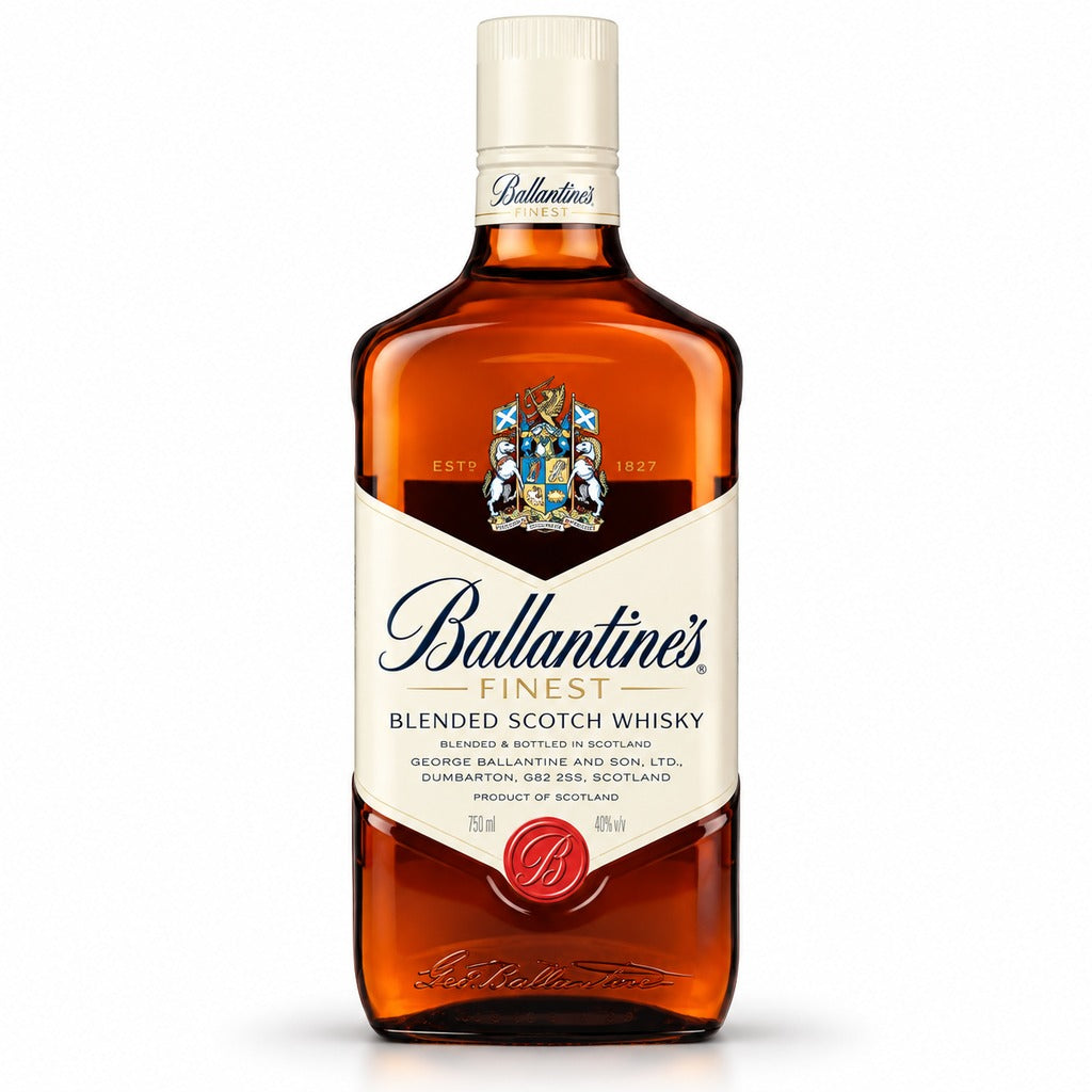 Ballantine's Finest Blended Scotch Whisky bottle, 750ml.