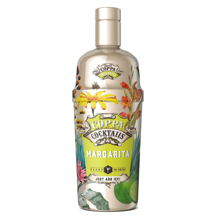 Coppa Cocktails Margarita bottle on a white background