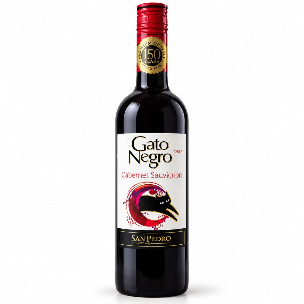 Gato Negro Cabernet Sauvignon Chilean Red Wine 750ml bottle, front view