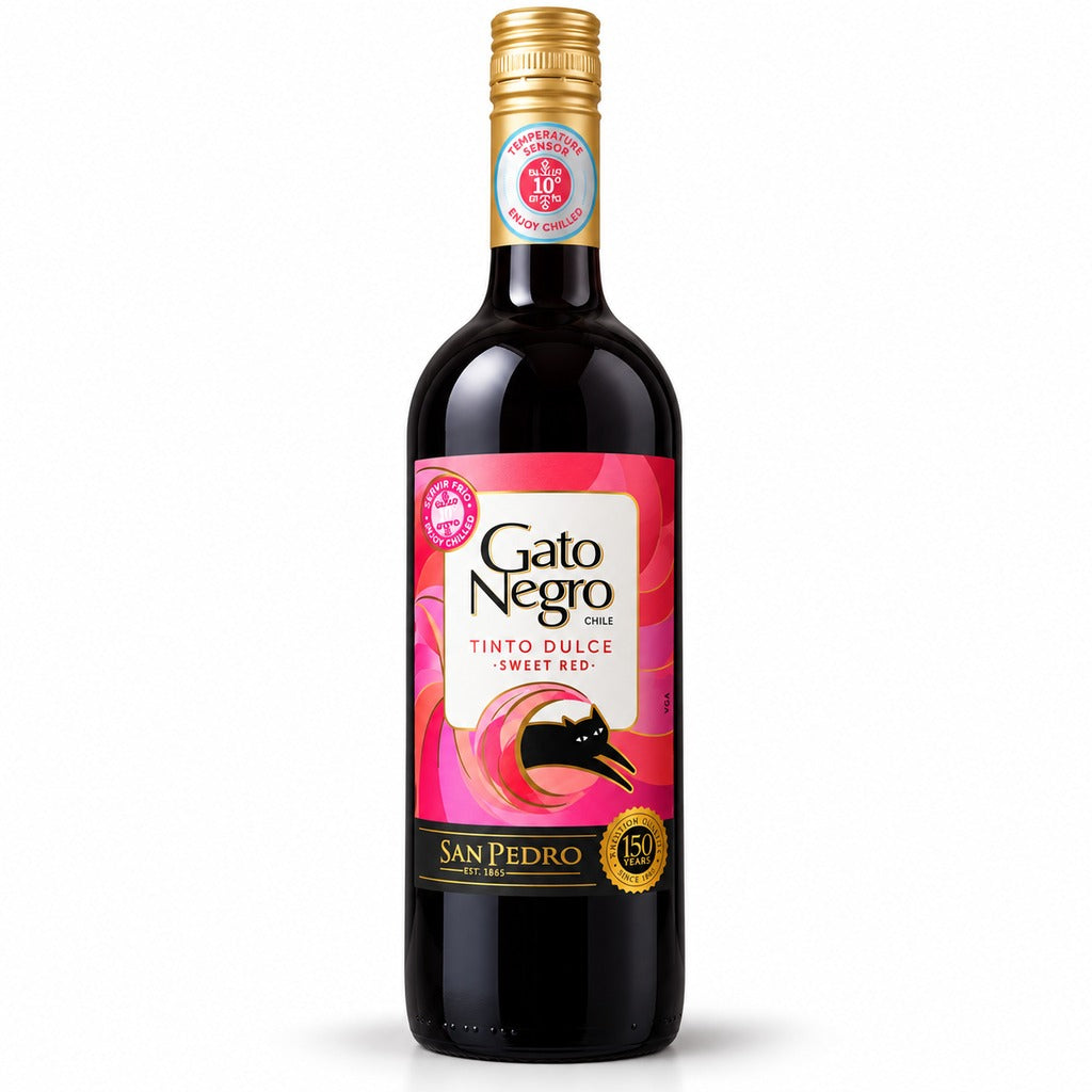 Gato Negro Tinto Dulce Sweet Red Wine 750ml bottle, front view