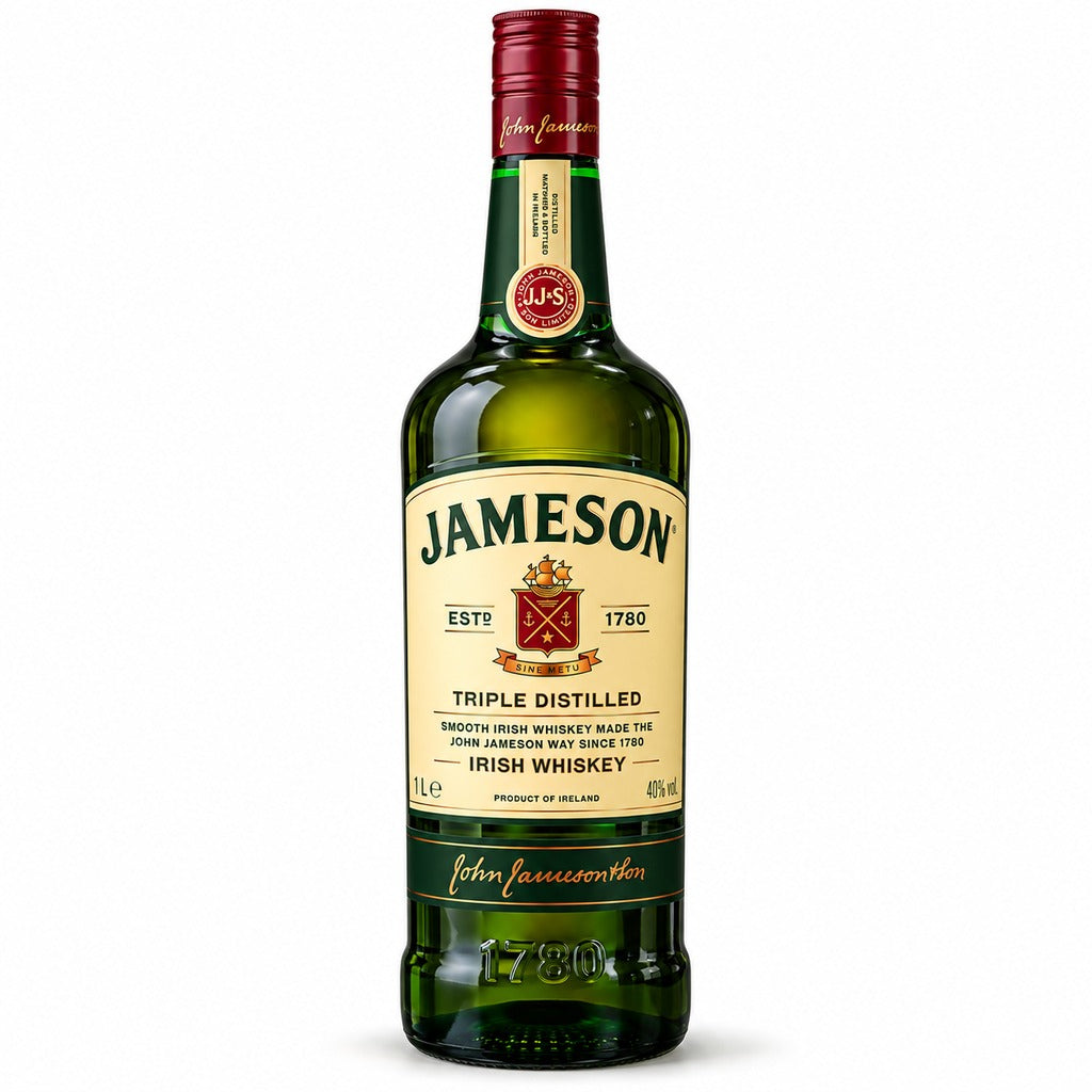 Jameson Original Triple Distilled Irish Whiskey 1L bottle, front view