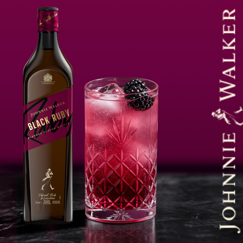 Johnnie Walker Black Ruby with glass