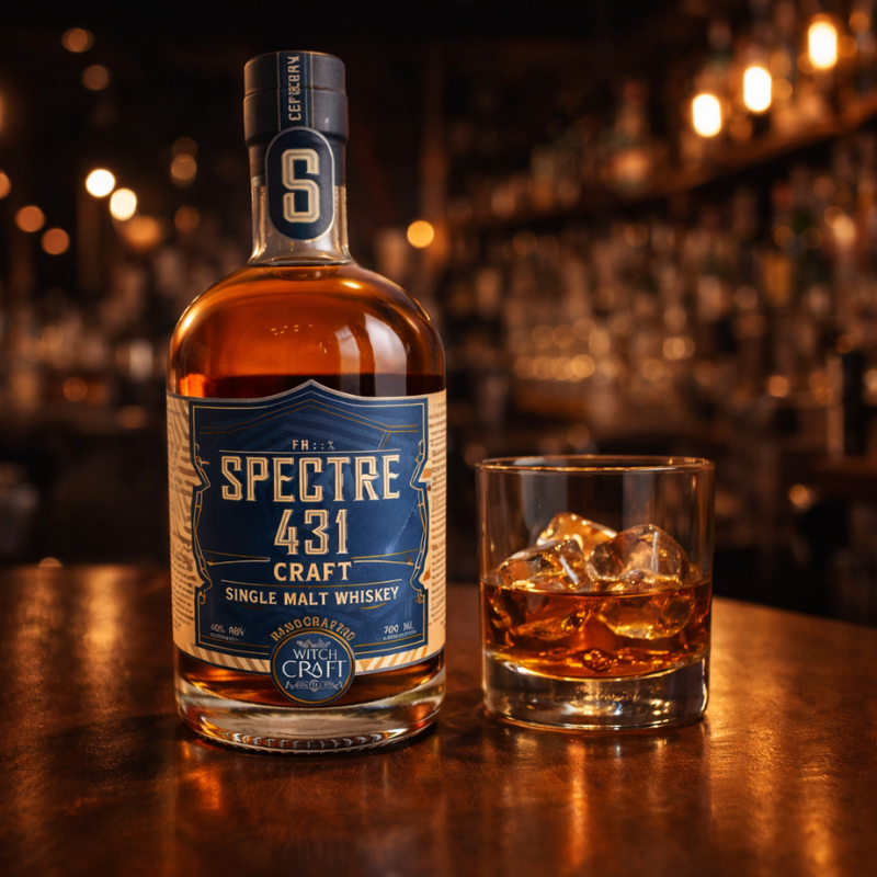 Spectre 431 Craft Single Malt Whiskey | 700ml | Handcrafted by Witch Craft Distillery