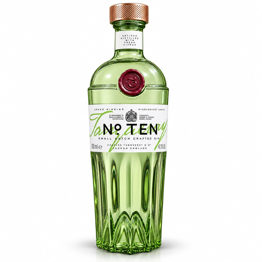 Tanqueray No. Ten Small Batch Crafted Gin bottle, 700ml.