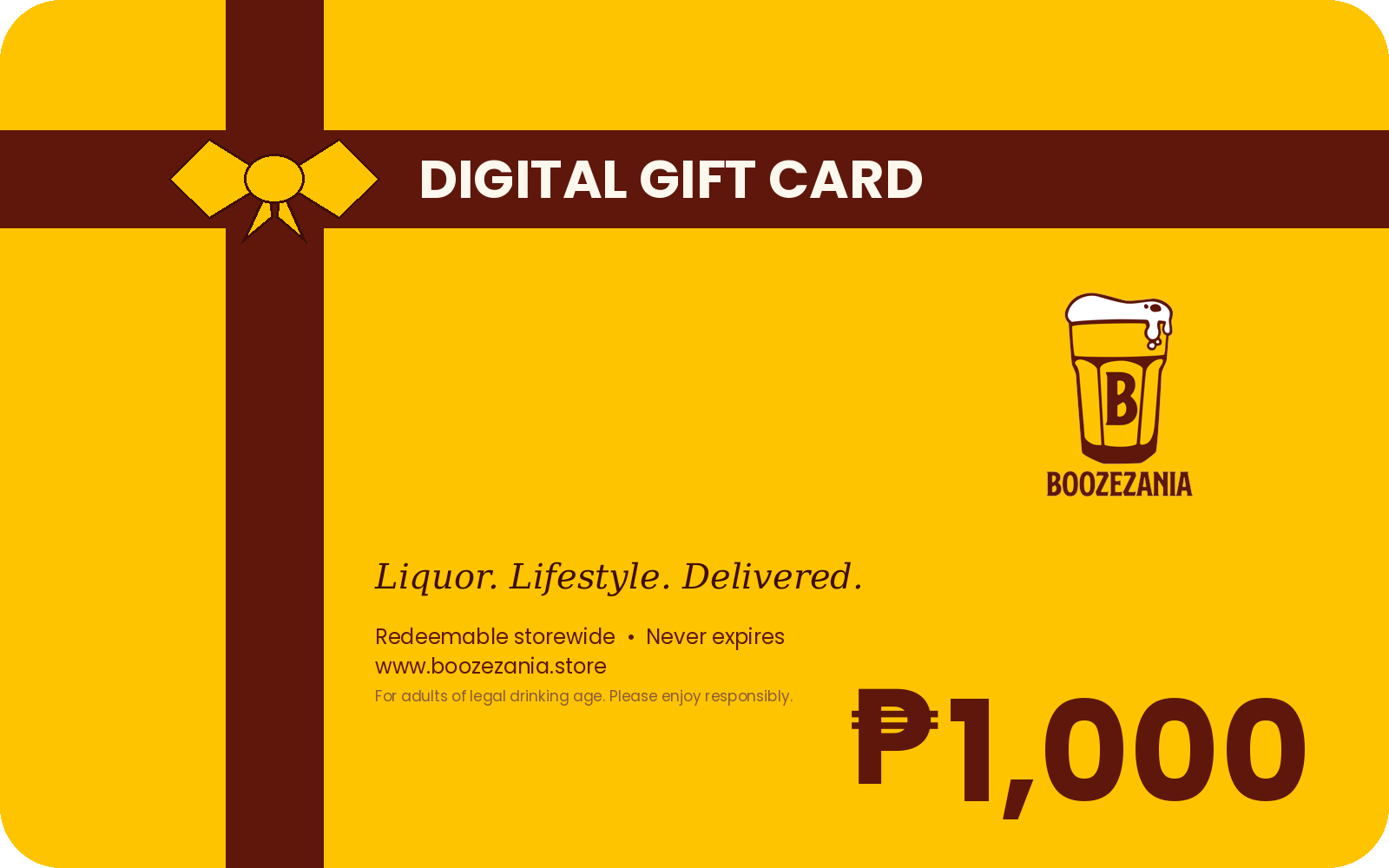 BoozeZania Gift Card — ₱1,000 denomination