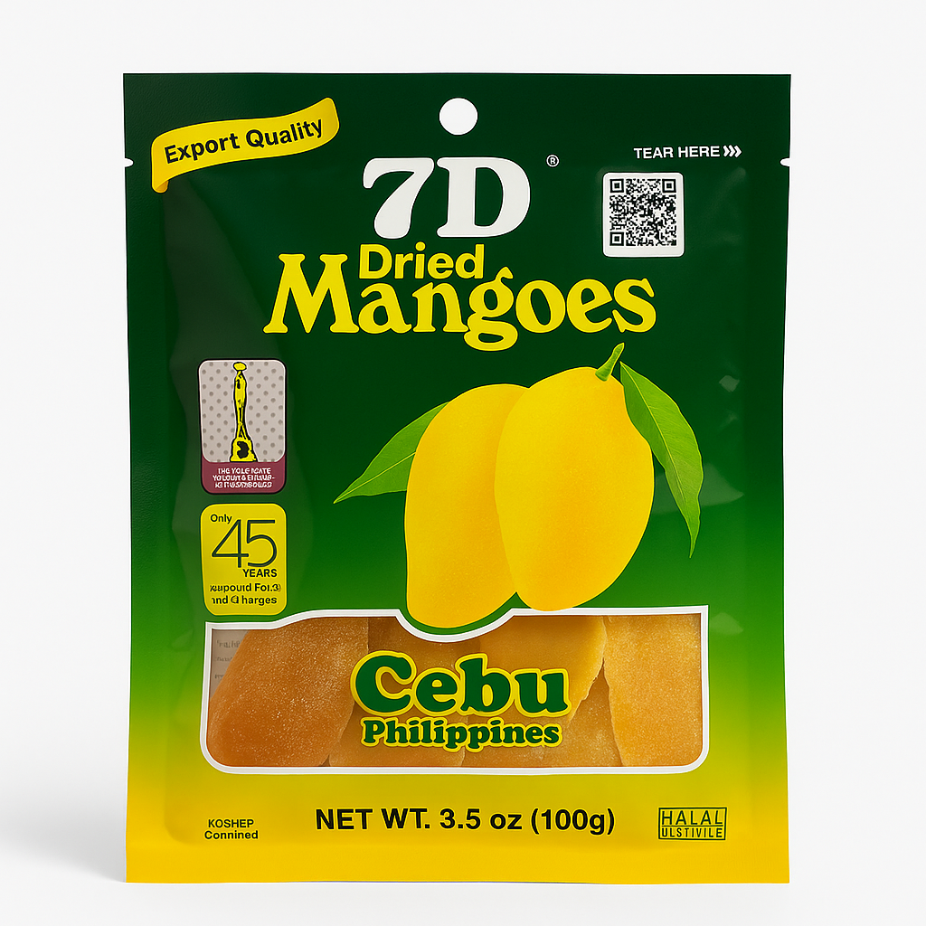 7D Dried Mangoes 100g (Cebu Philippines) — Premium Export Quality Dried Mango Snack