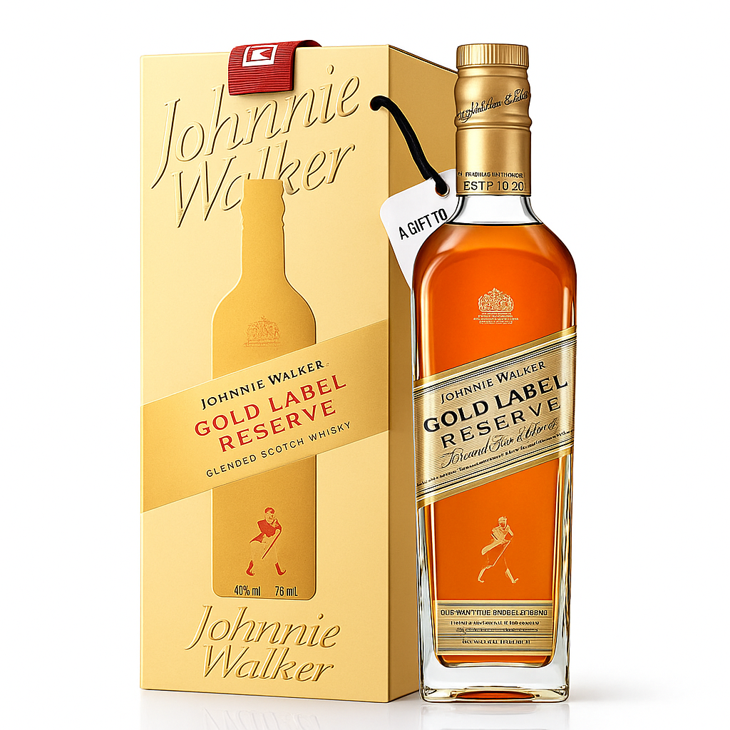 Johnnie Walker Gold Label Reserve Gift Set – Blended Scotch Whisky (750ml) – Premium Limited Edition Packaging