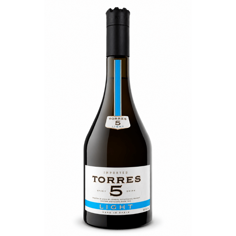 Torres 5 Light Brandy 700ml bottle on white background